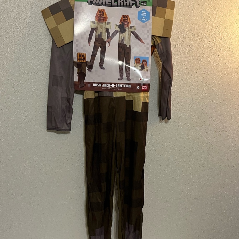 Minecraft Husk Jack-o'-Lantern Costume - Brown and Gray